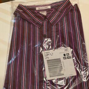 Roaman's Bigshirt Plus Size Women 1X NEW in Package, long sleeves, stripes